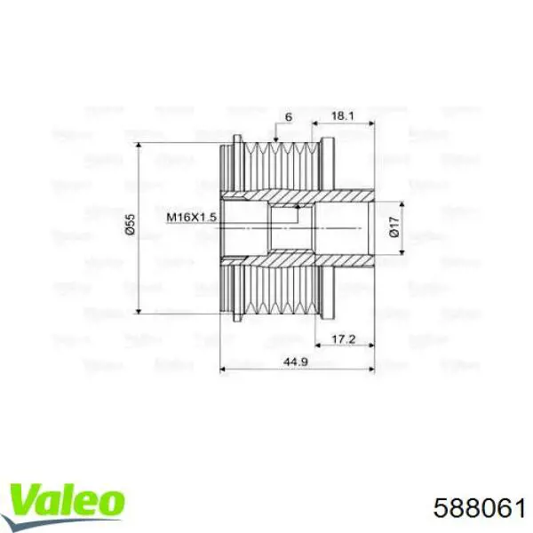 Муфта генератора VALEO 588061