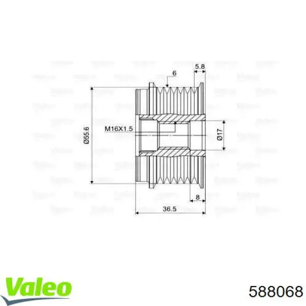 Інерційний шків VALEO 588068 ціна, від 30.51 USD