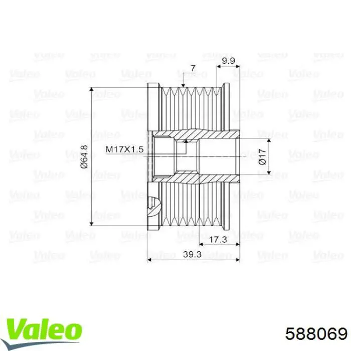 Інерційний шків VALEO 588069 ціна, від 30.48 USD