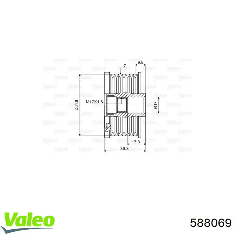 Купити 588069 VALEO Шків генератора