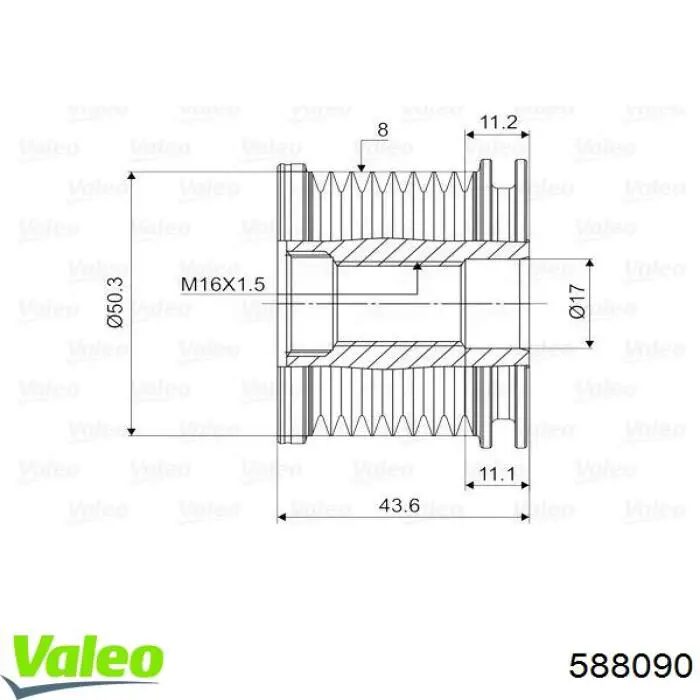 Шків генератора 588090 VALEO