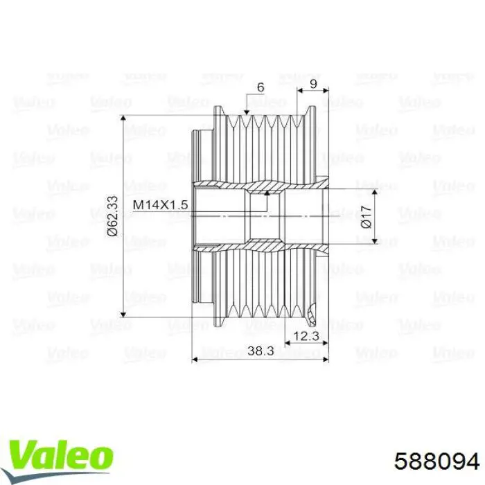 Інерційний шків VALEO 588094 ціна, від 37.73 USD