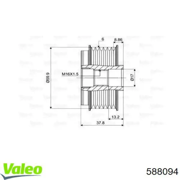 Купити 588094 VALEO Шків генератора