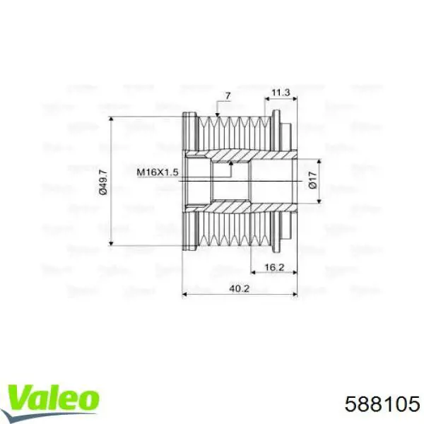 Купити 588105 VALEO Шків генератора