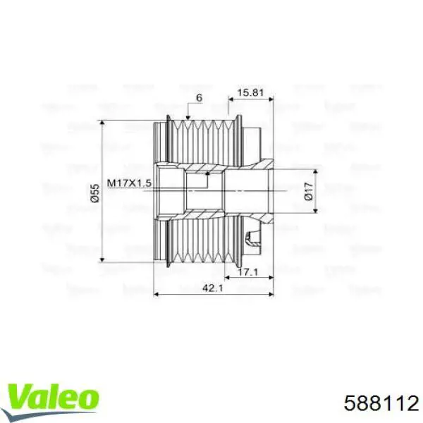 Шків генератора 588112 VALEO