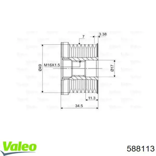 Шків генератора 588113 VALEO