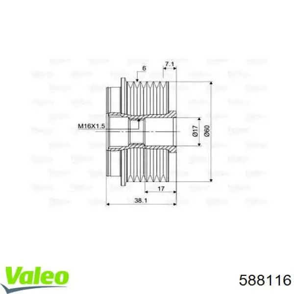 Шків генератора VALEO 588116