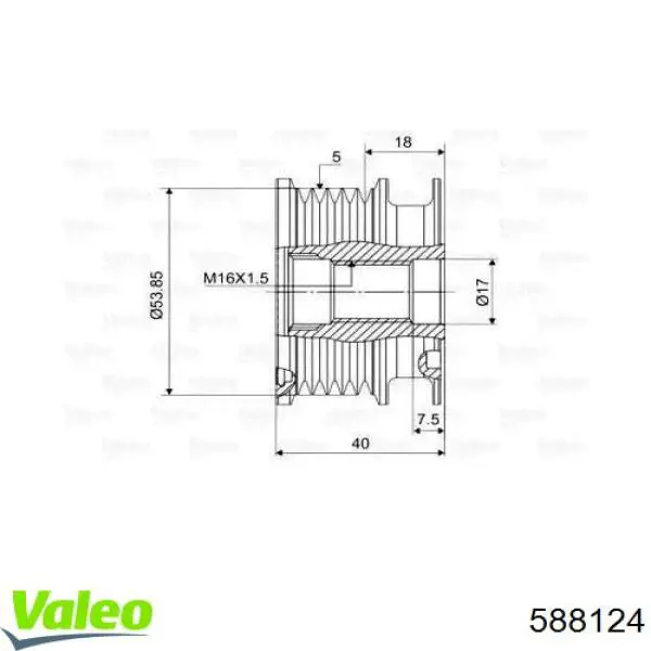 Інерційний шків VALEO 588124 ціна, від 33.66 USD