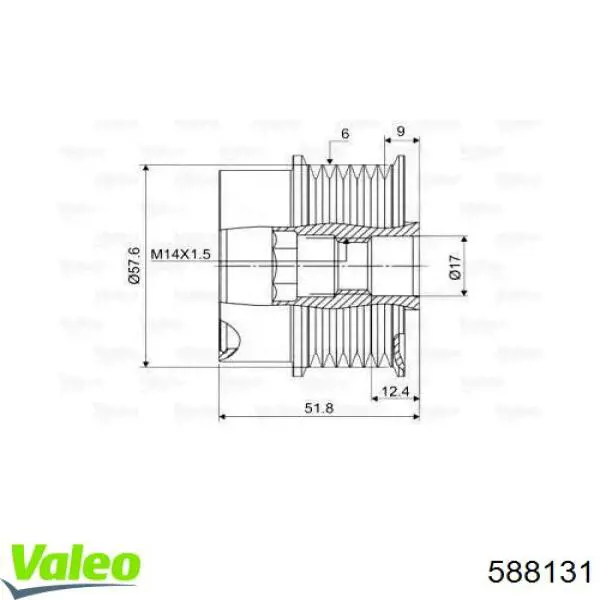 Шків генератора VALEO 588131