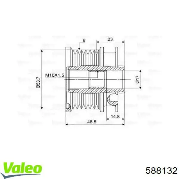 Шків генератора 588132 VALEO