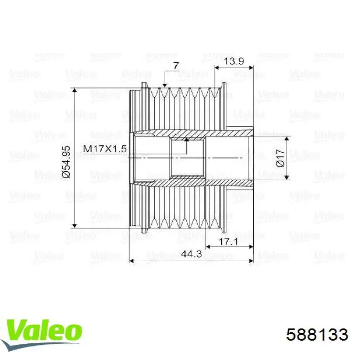 Шків генератора 588133 VALEO