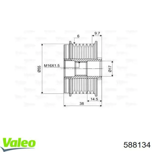 Купити 588134 VALEO Шків генератора