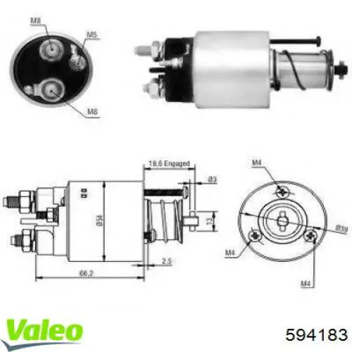 Купити 594183 VALEO Втягуюче реле стартера