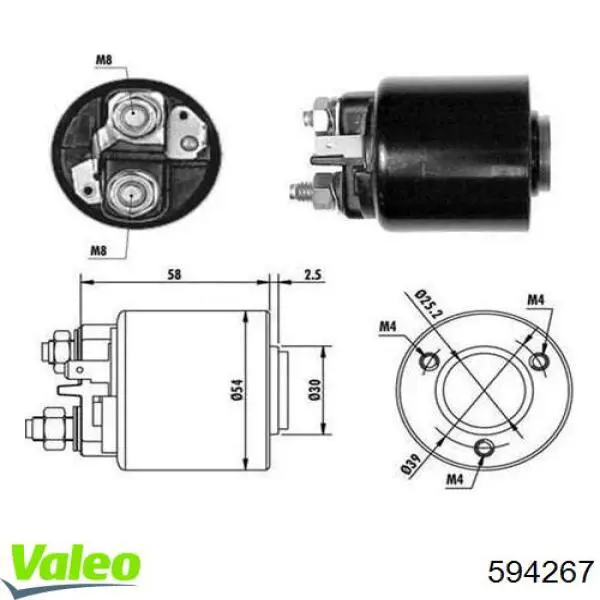 Втягуюче реле стартера 594267 VALEO