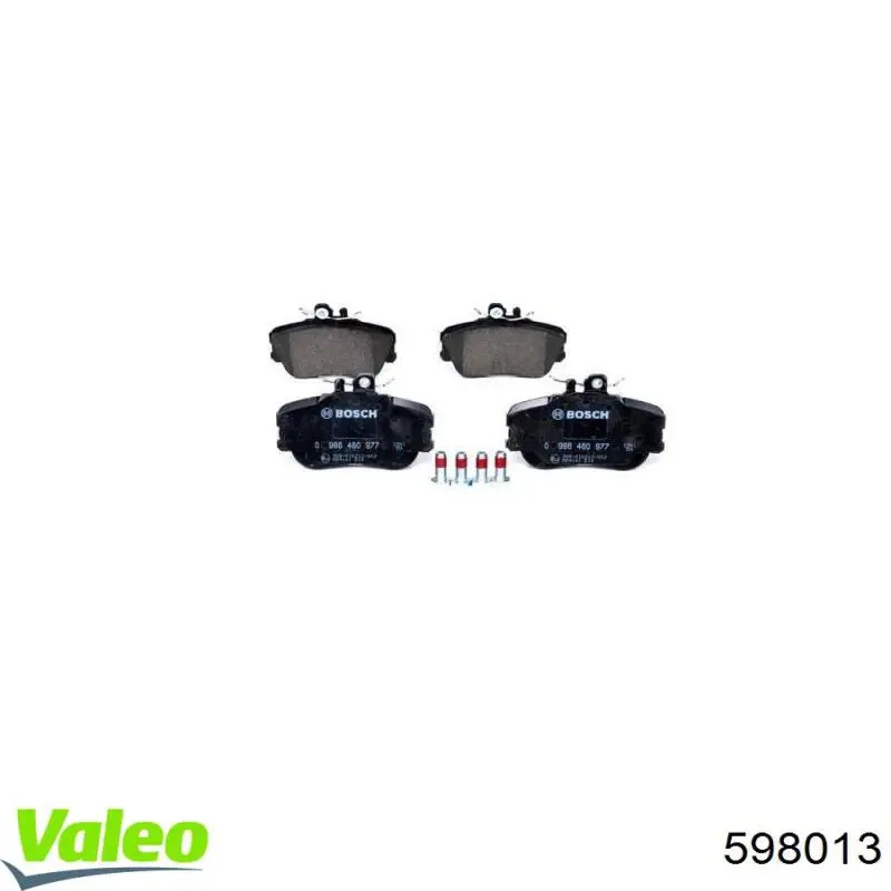 598013 VALEO колодки гальмівні передні, дискові