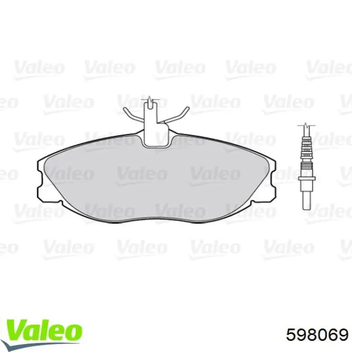 Колодки гальмівні передні, дискові 598069 VALEO