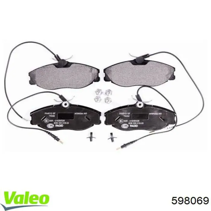 Купити 598069 VALEO Колодки гальмівні передні, дискові