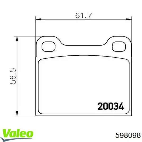 Гальмівні колодки VALEO 598098 ціна, від 12.25 USD