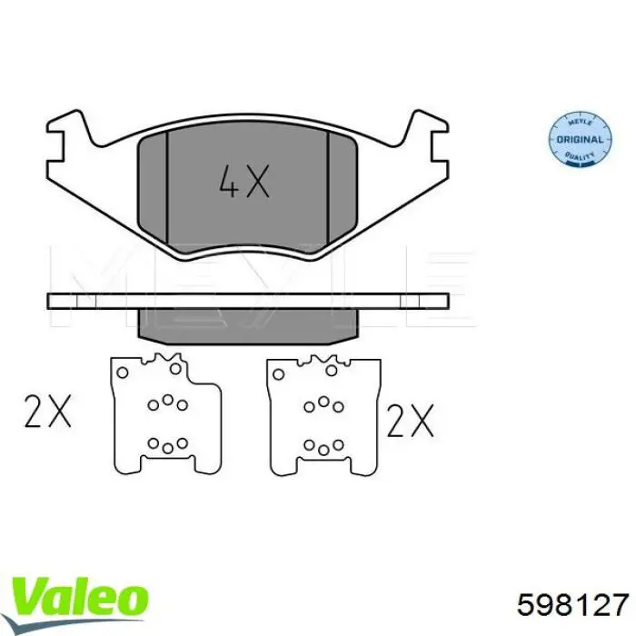 Передні тормозні колодки 598127 VALEO