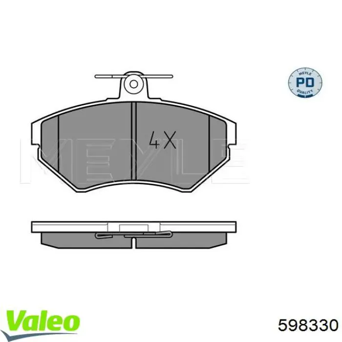 Купити 598330 VALEO Колодки гальмівні передні, дискові