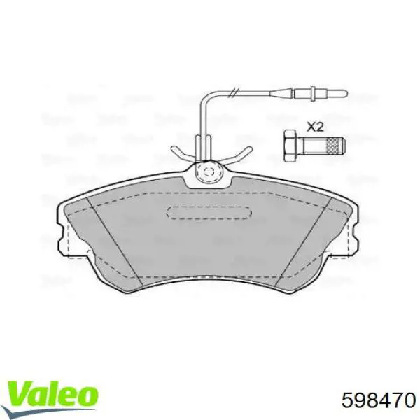 Колодки гальмівні передні, дискові 598470 VALEO