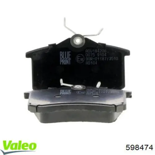Купити 598474 VALEO Задні колодки