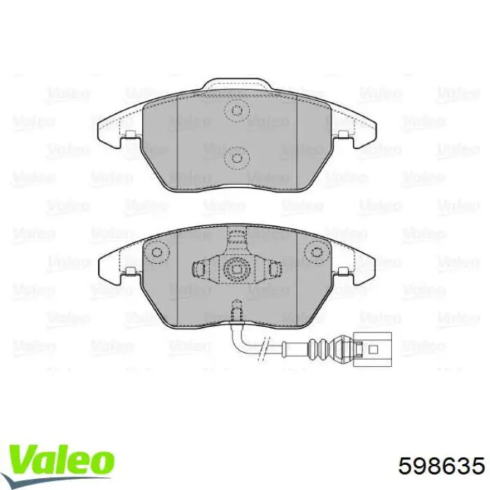 598635 VALEO колодки гальмівні передні, дискові