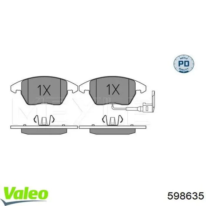 Передні тормозні колодки 598635 VALEO