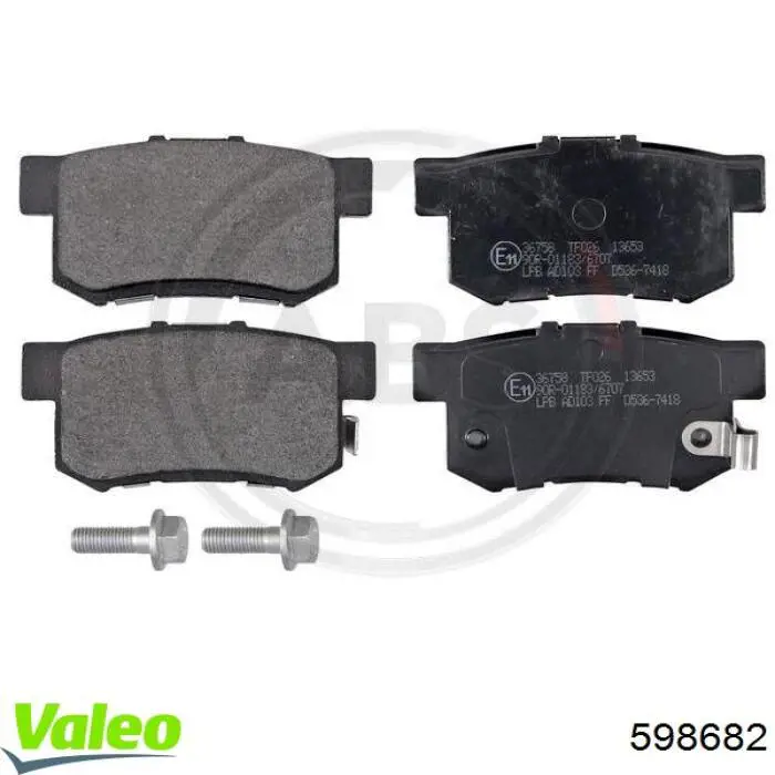 Задні гальмівні колодки VALEO 598682 ціна, від 15.16 USD