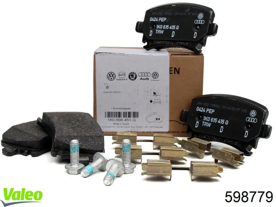 Гальмівні колодки VALEO 598779 ціна, від 31.13 USD
