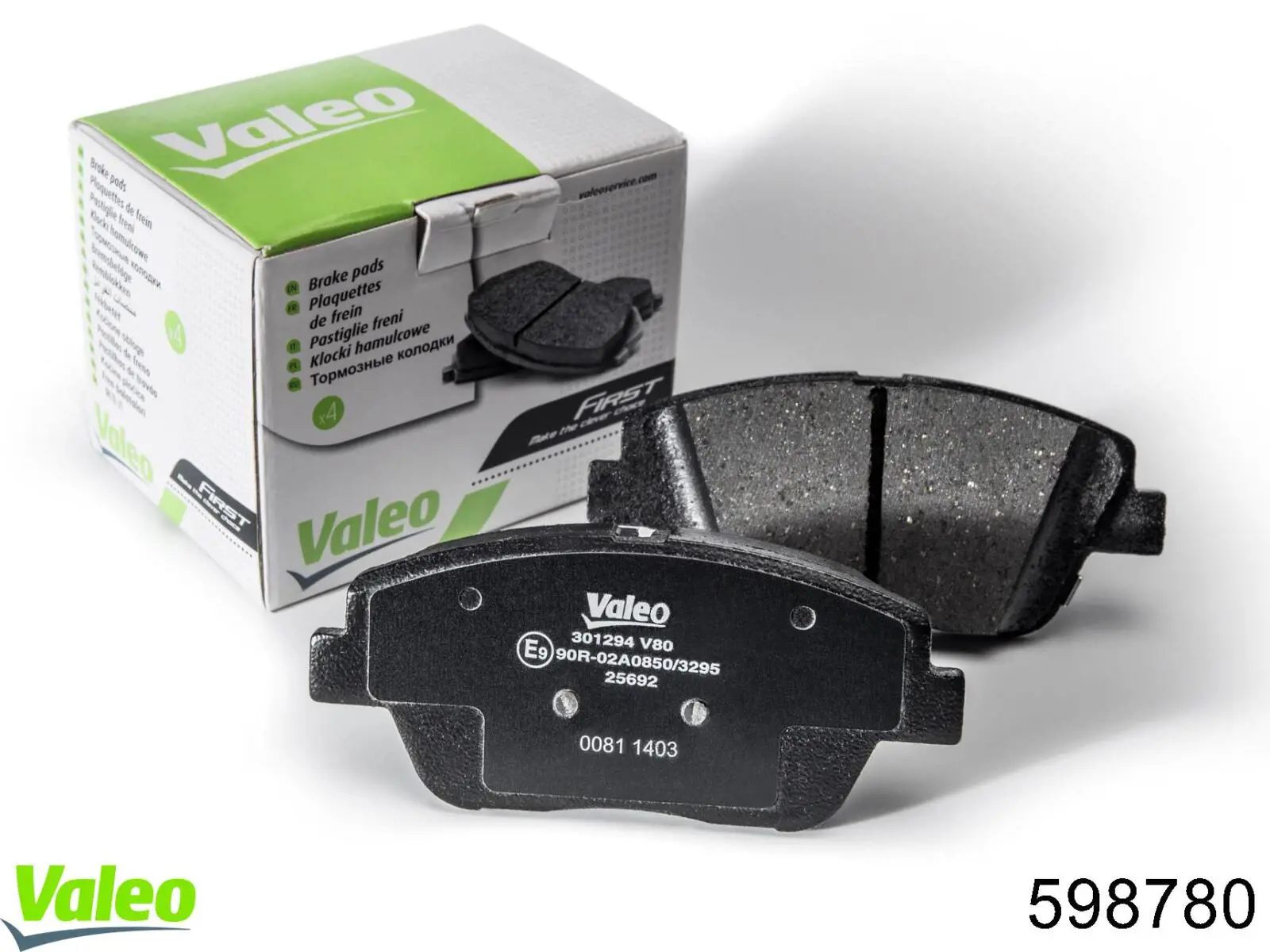 Задні дискові колодки VALEO 598780