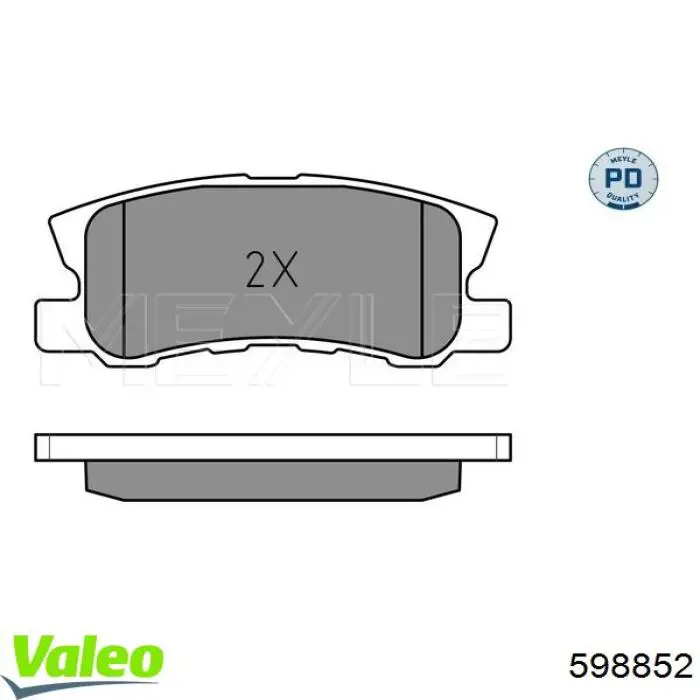 Купити 598852 VALEO Задні колодки