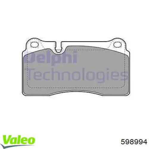Передні тормозні колодки 598994 VALEO