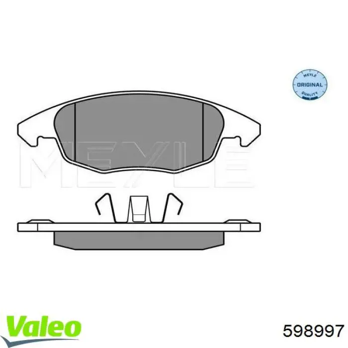 Купити 598997 VALEO Колодки гальмівні передні, дискові