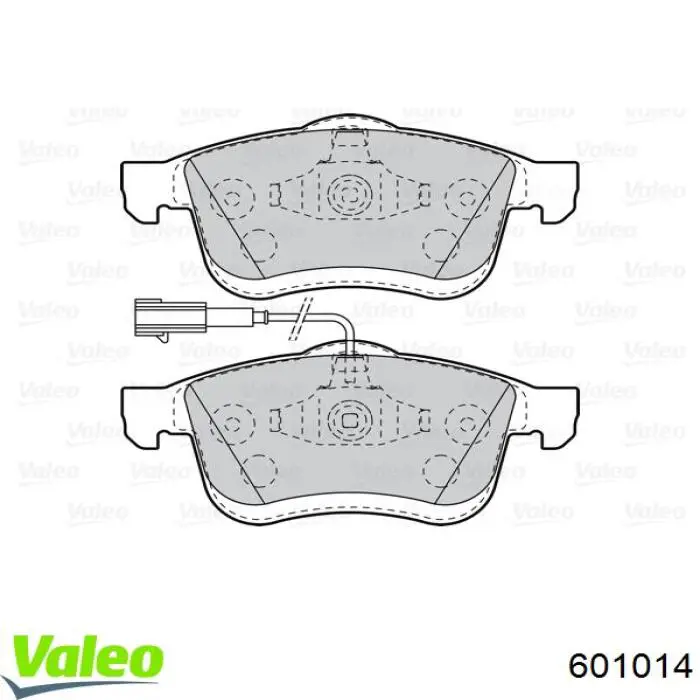 Передні тормозні колодки 601014 VALEO