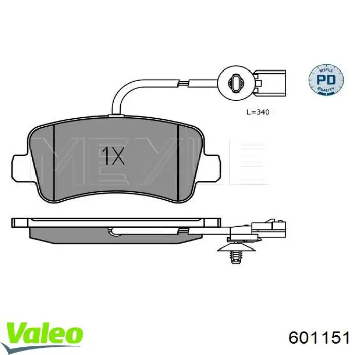 Задні гальмівні колодки 601151 VALEO