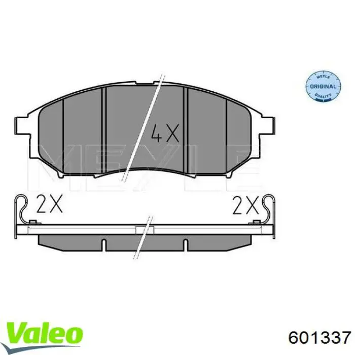 Купити 601337 VALEO Колодки гальмівні передні, дискові
