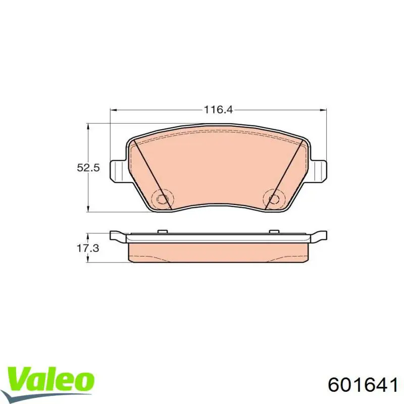 Купити 601641 VALEO Колодки гальмівні передні, дискові