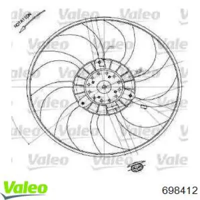 698412 VALEO електровентилятор охолодження в зборі (двигун + крильчатка, правий)
