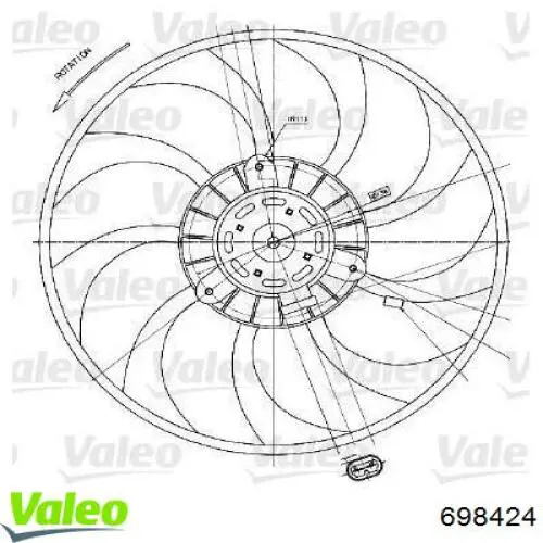698424 VALEO електровентилятор охолодження в зборі (двигун + крильчатка)