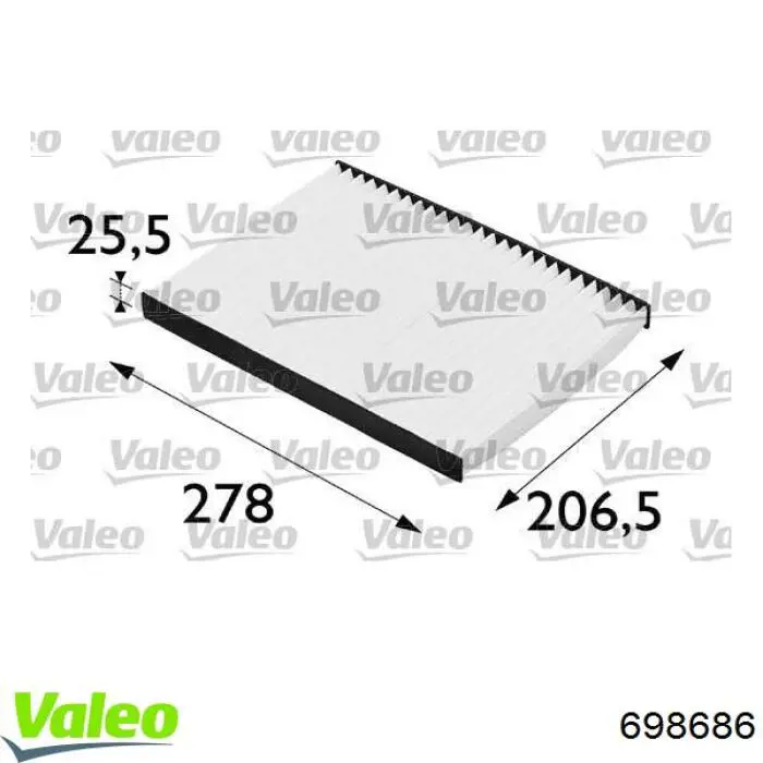 Повітряний фільтр салону VALEO 698686