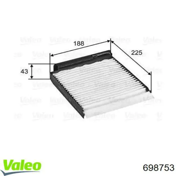 698753 VALEO Внутрішньосалонний фільтр