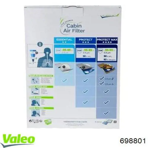 Фільтр повітряний обігрівача VALEO 698801 ціна, від 9.66 USD