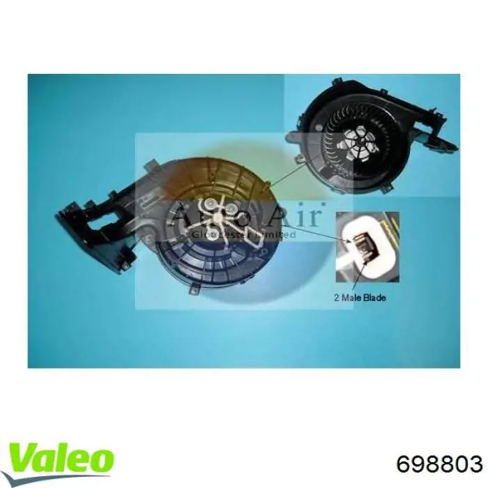 698803 VALEO електровентилятор кондиціонера в зборі (двигун + крильчатка)