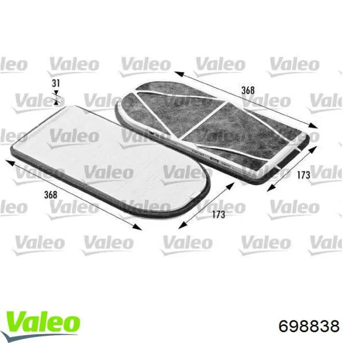 Повітряний фільтр салону VALEO 698838