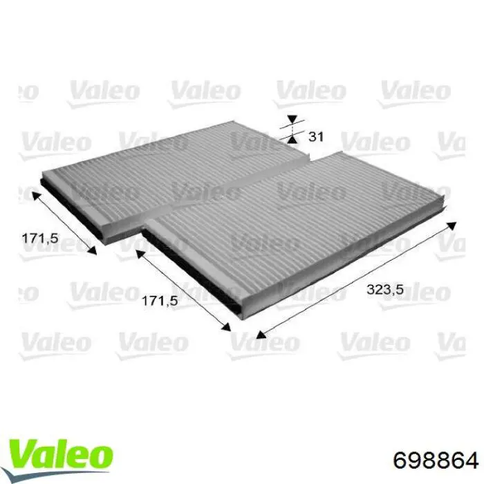 Повітряний фільтр салону VALEO 698864