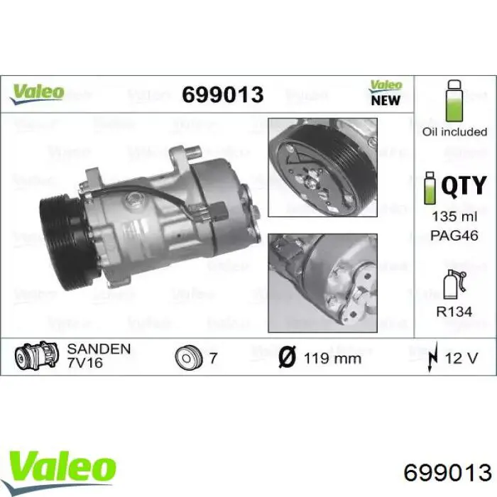 Купити 699013 VALEO Компресор кліматичної установки
