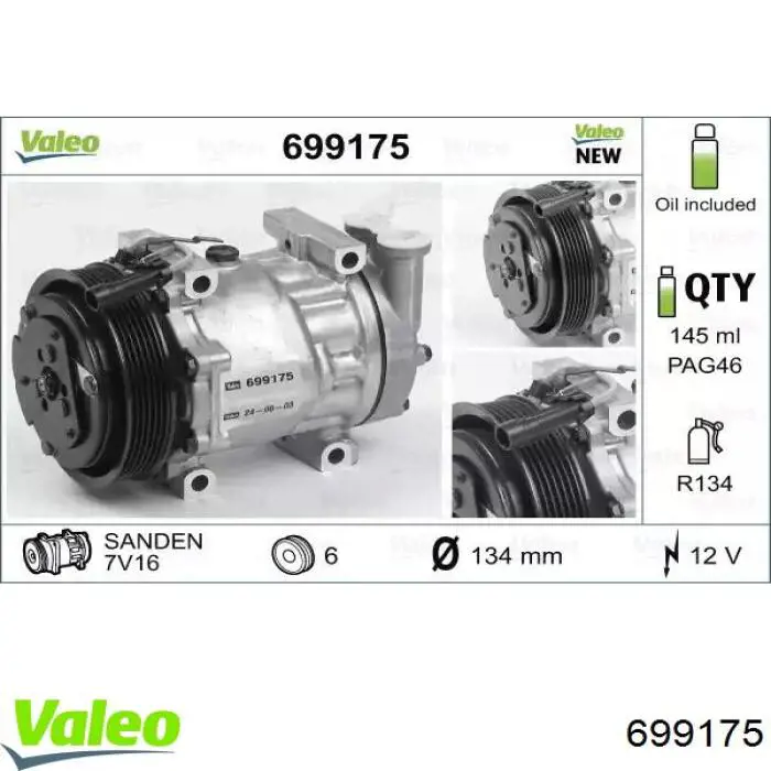 Купити 699175 VALEO Компресор кліматичної установки
