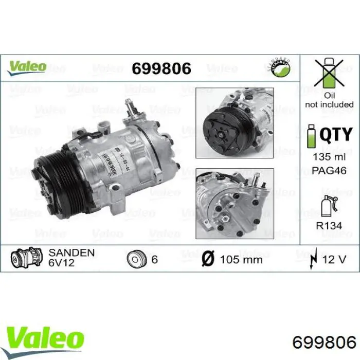 699806 VALEO Компресор холодоагенту