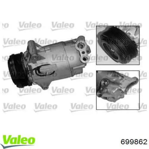 Компресор системи кондиціювання VALEO 699862 ціна, від 169.11 USD